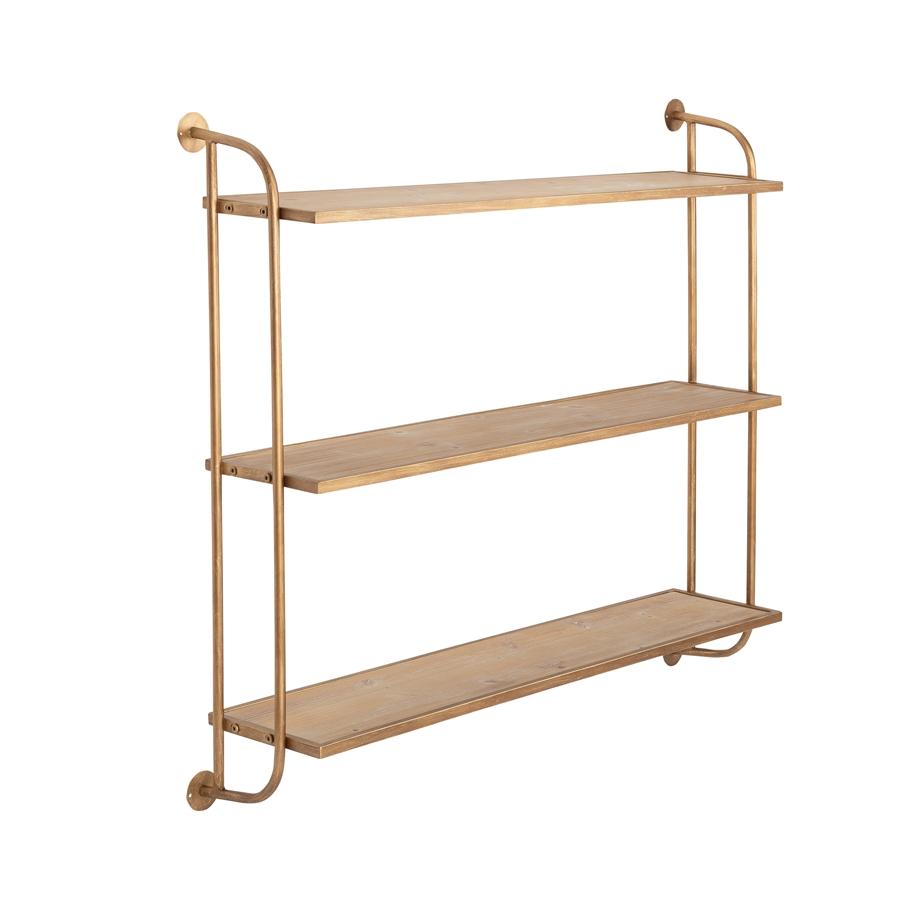 Aspire Home Accents 8828 - Emery Wall Shelf - 3 Shelf 38" Gold