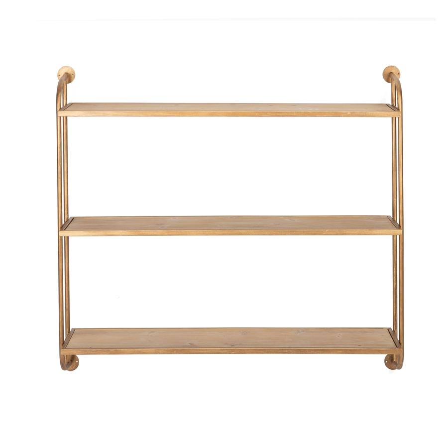 aspire home accents 8828 - Emery Wall Shelf - 3 Shelf 38" Gold