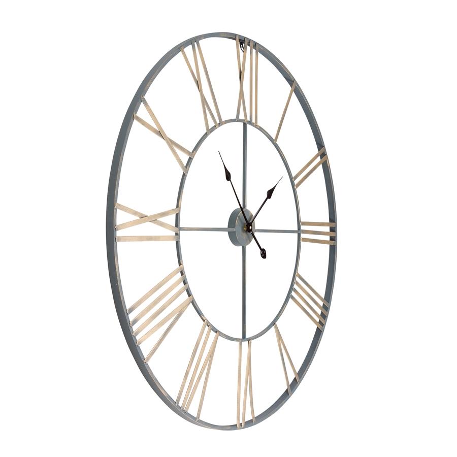 Aspire Home Accents 9991 - Solange Round Metal Wall Clock - 36" Light Gray