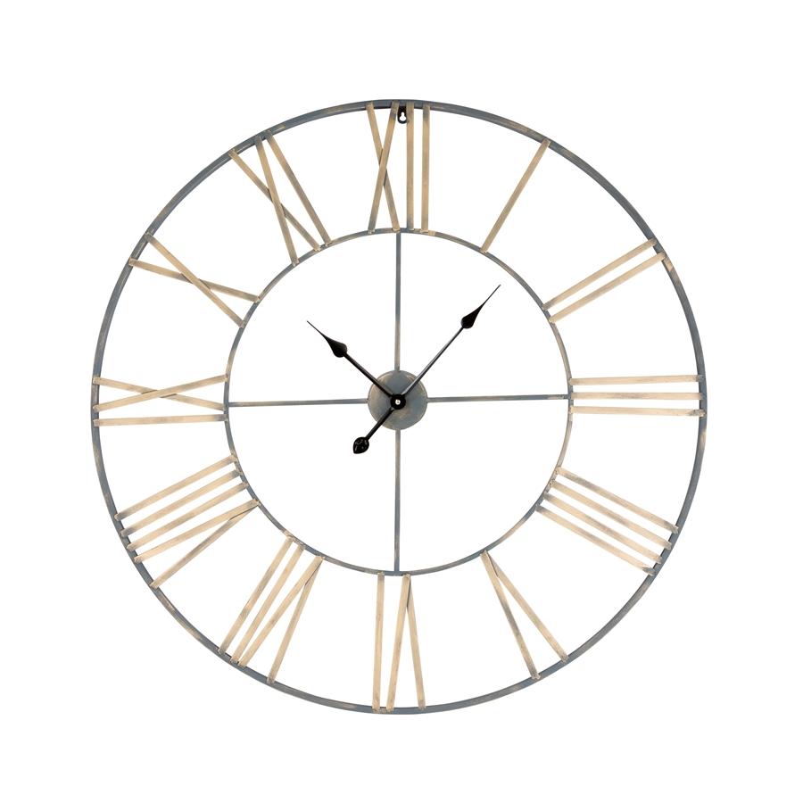aspire home accents 9991 - Solange Round Metal Wall Clock - 36" Light Gray