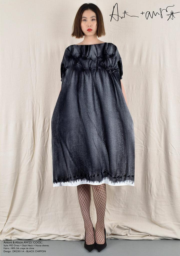 Antoni & Alison BLACK CHIFFON Dress