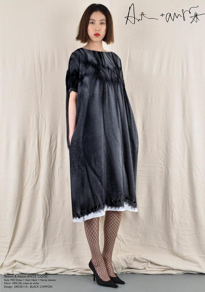 Antoni & Alison BLACK CHIFFON Dress