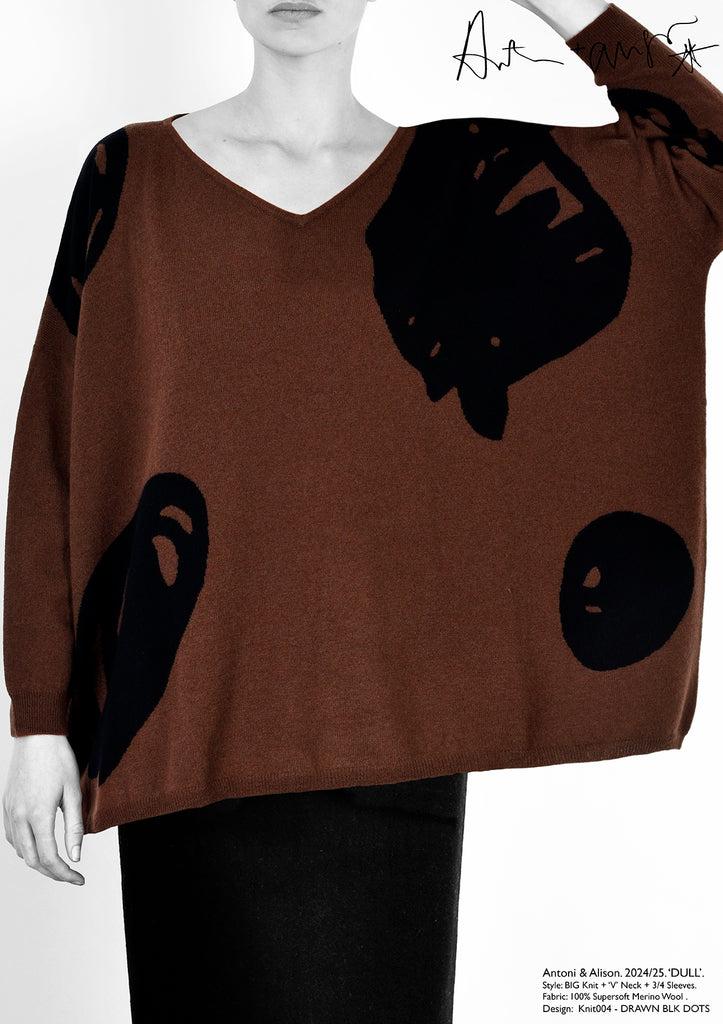 antoni & alison DRAWN BLACK DOTS Knit