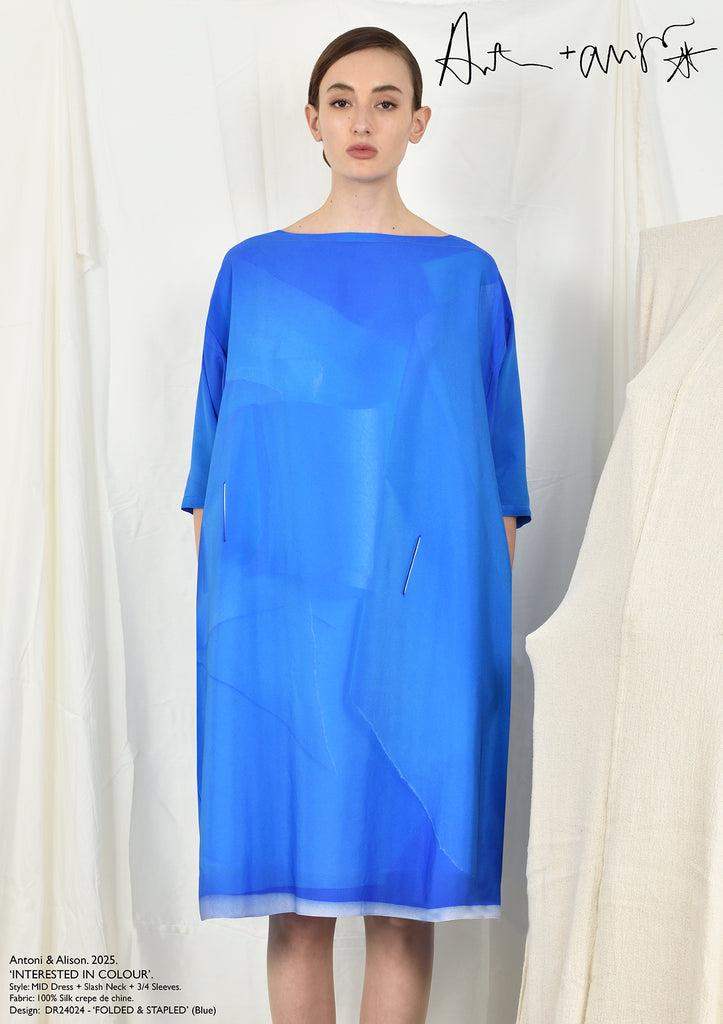 Antoni & Alison FOLDED & STAPLED Dress (Blue)