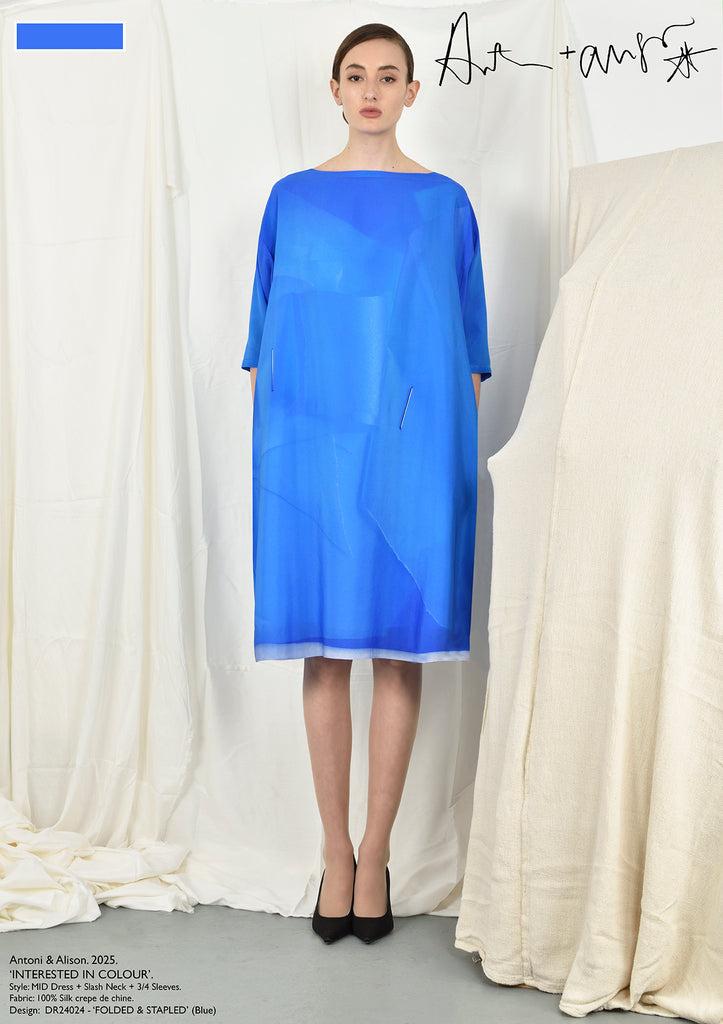 Antoni & Alison FOLDED & STAPLED Dress (Blue)