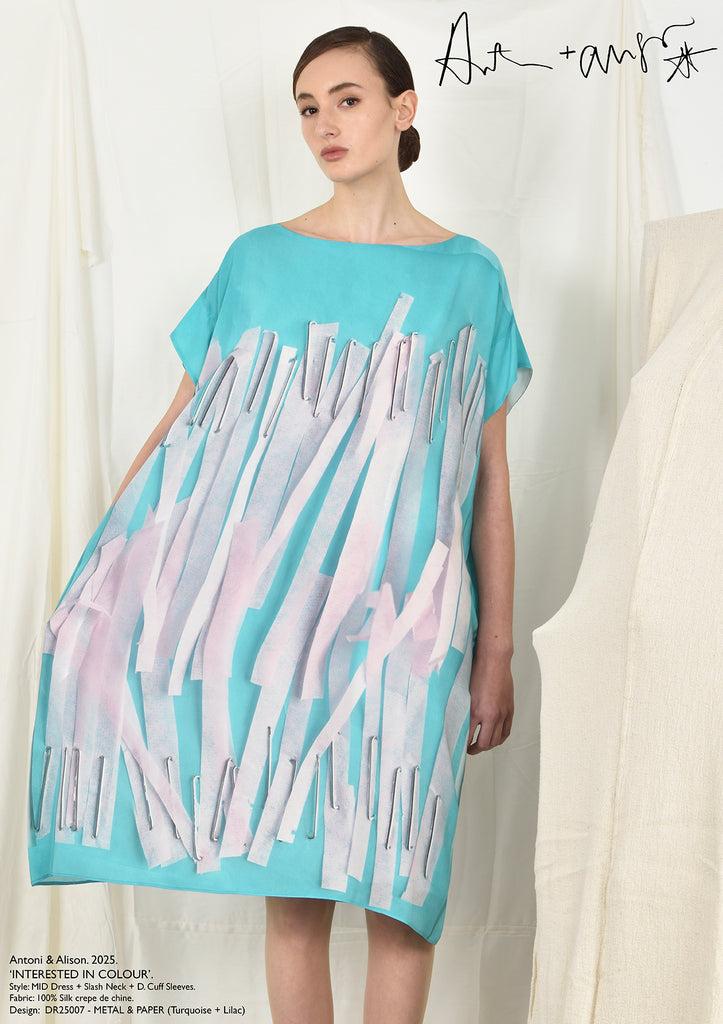 Antoni & Alison METAL & PAPER Dress (Turquoise & Lilac)
