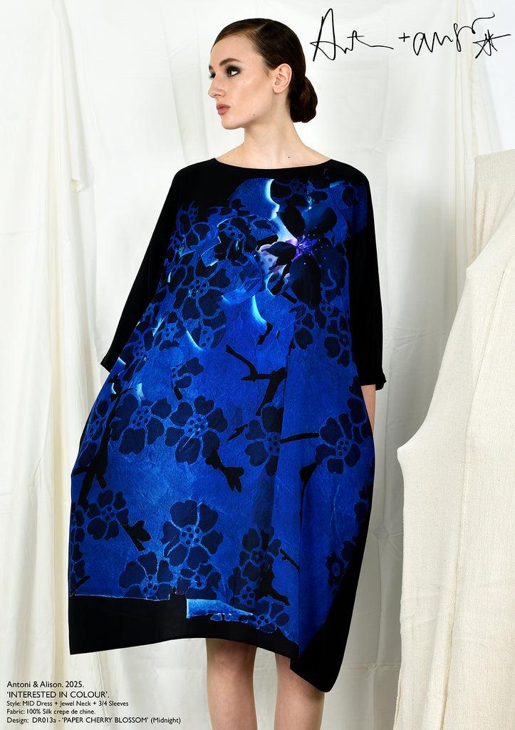 Antoni & Alison PAPER CHERRY BLOSSOM Dress (Midnight)