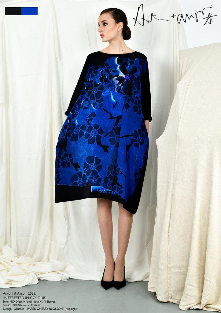 Antoni & Alison PAPER CHERRY BLOSSOM Dress (Midnight)