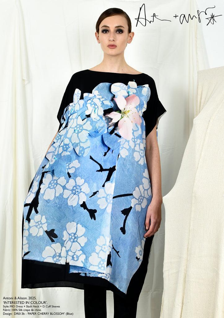 Antoni & Alison PAPER CHERRY BLOSSOM Dress (Pale Blue)