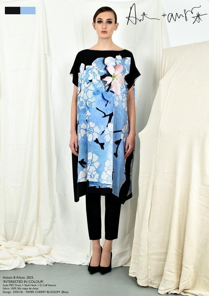 Antoni & Alison PAPER CHERRY BLOSSOM Dress (Pale Blue)