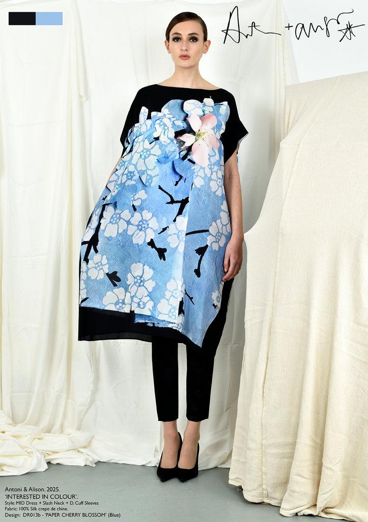 Antoni & Alison PAPER CHERRY BLOSSOM Dress (Pale Blue)