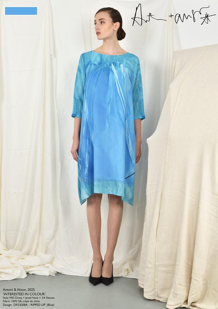 Antoni & Alison RIPPED UP Dress (Blue)