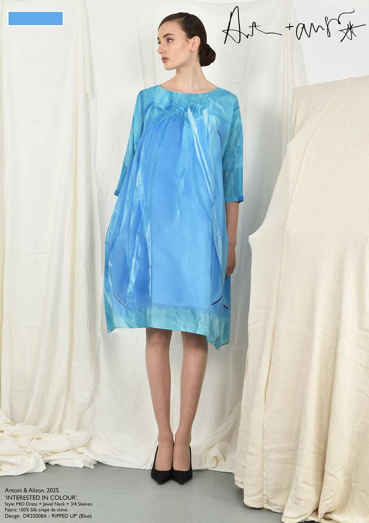 Antoni & Alison RIPPED UP Dress (Blue)