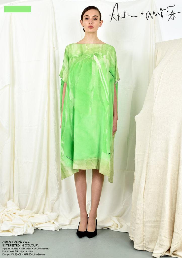 Antoni & Alison RIPPED UP Dress (Green)