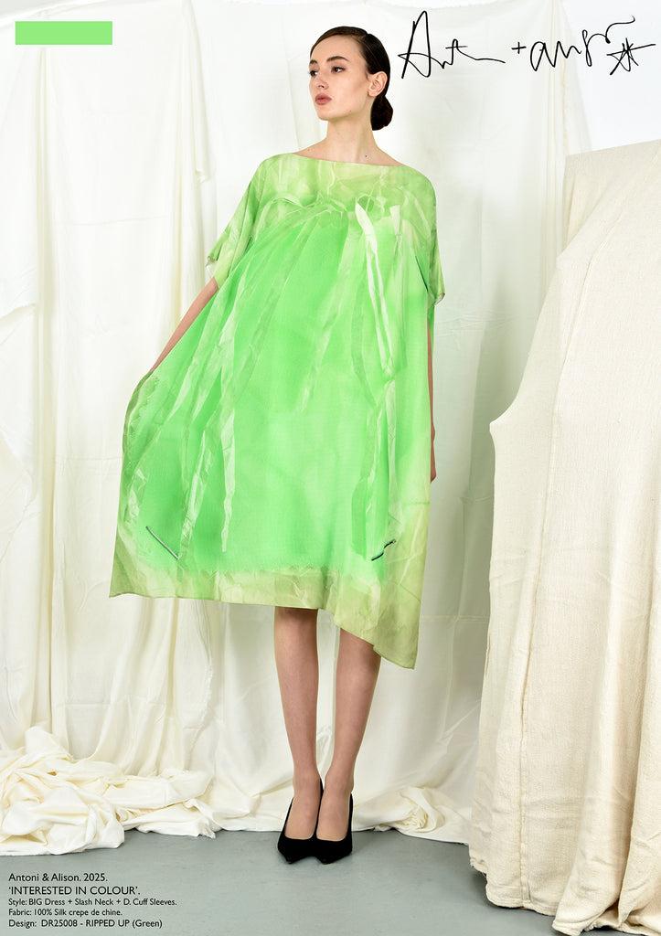 Antoni & Alison RIPPED UP Dress (Green)
