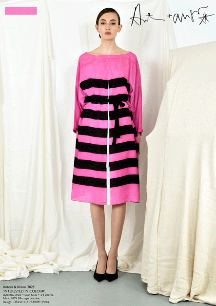 antoni & alison STRIPE Dress (Pink)