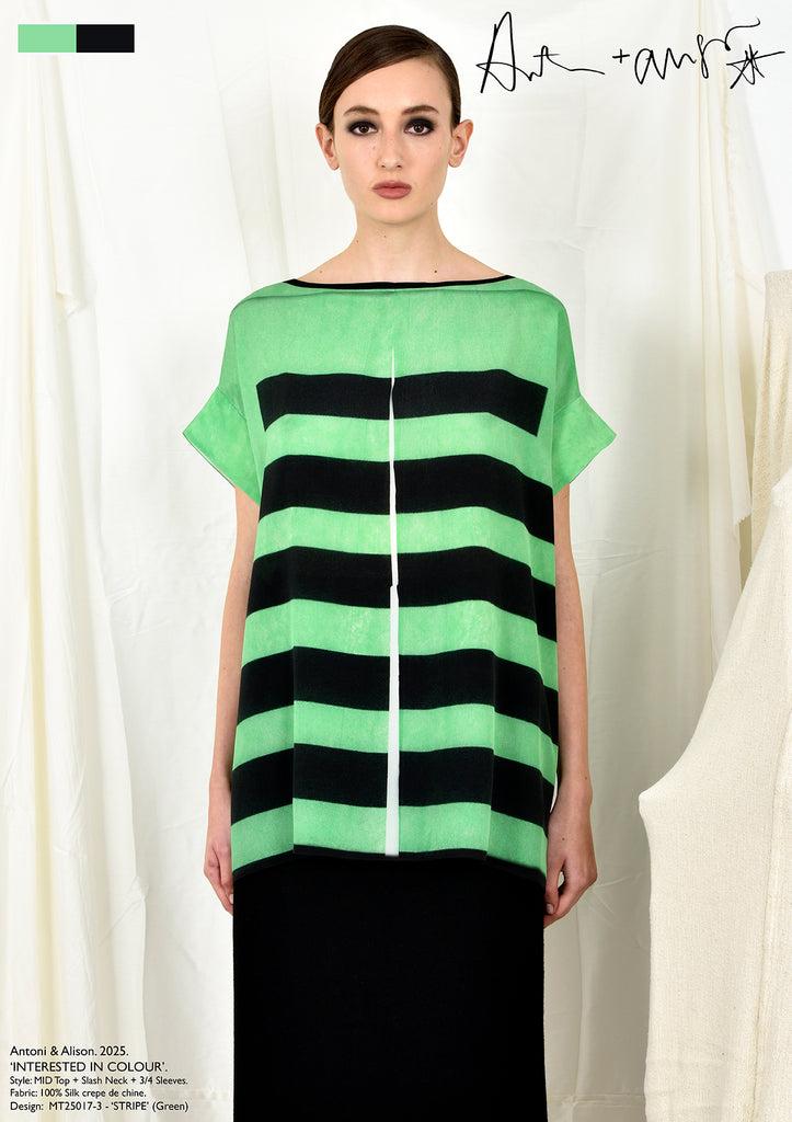 Antoni & Alison STRIPES (Green) Top