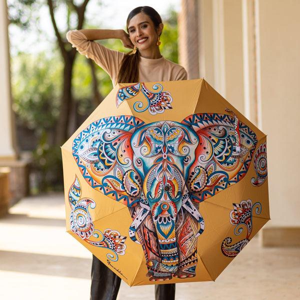 Anuschka Auto Open/ Close Printed Umbrella - 3100