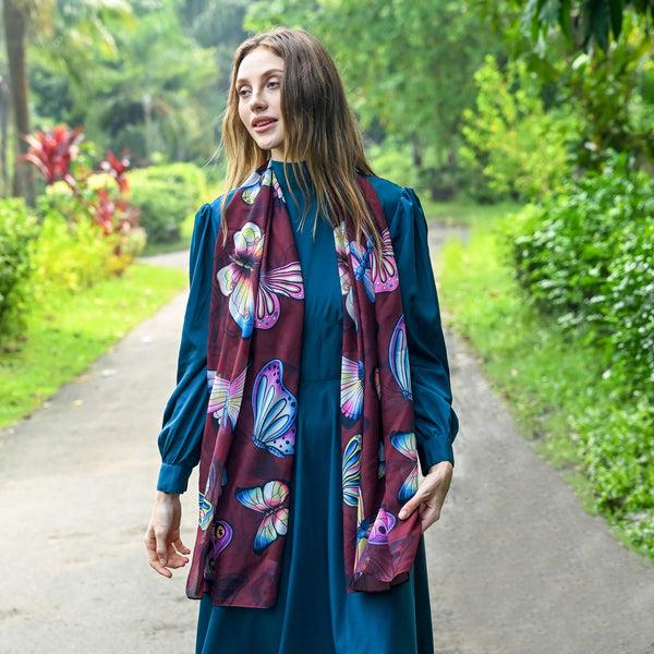 anuschka Printed Chiffon Scarf - 3300