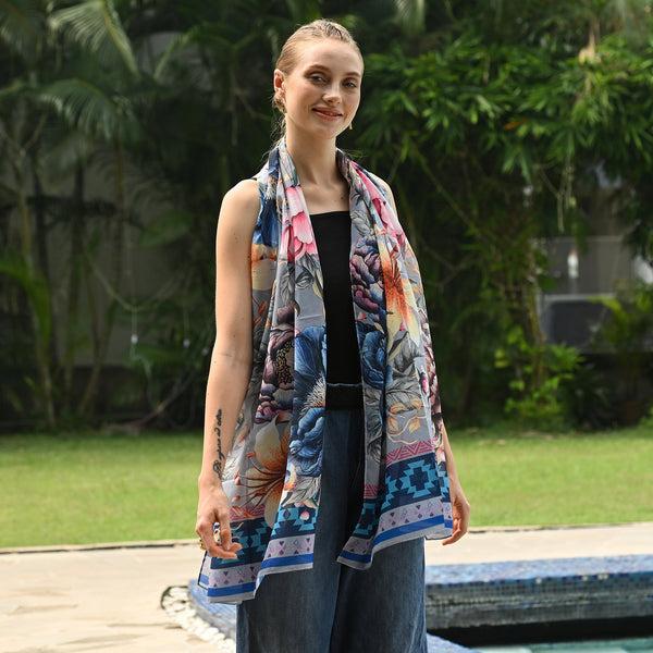 anuschka Printed Chiffon Scarf - 3300
