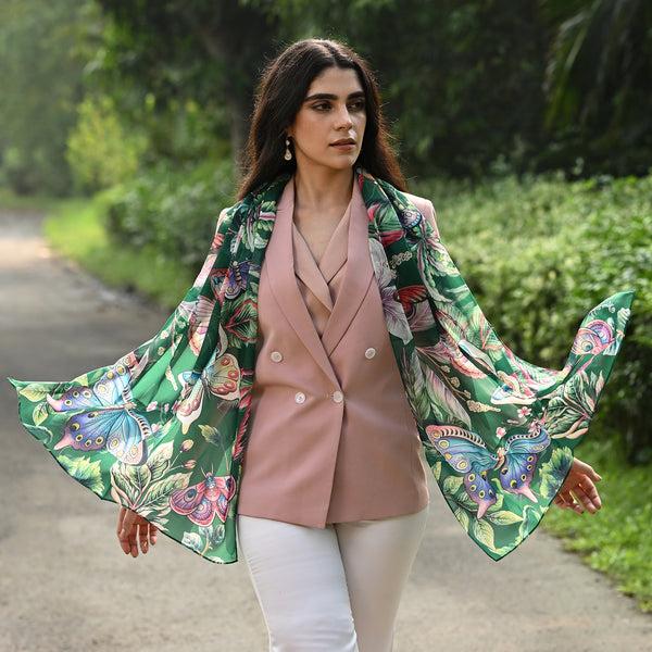 anuschka Printed Chiffon Scarf - 3300