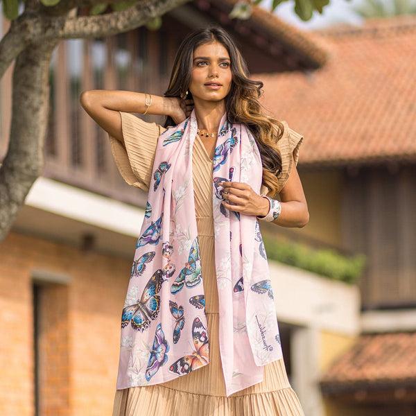 anuschka Printed Chiffon Scarf - 3300