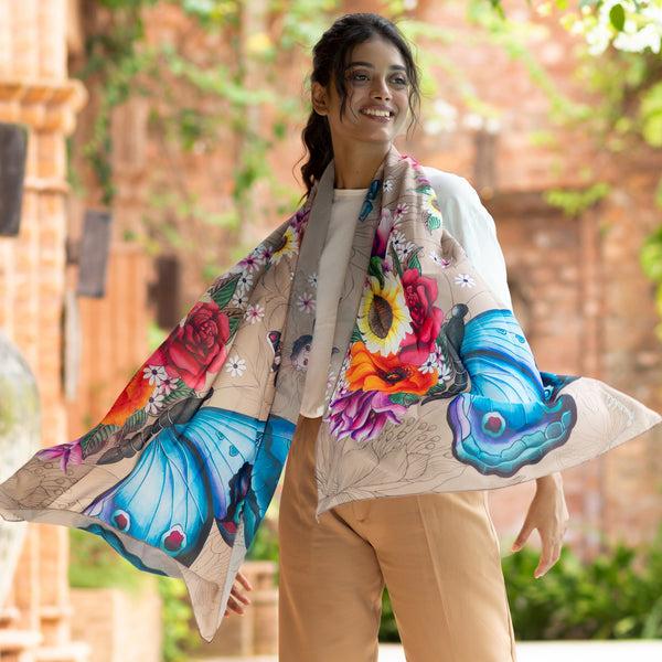 anuschka Printed Chiffon Scarf - 3300