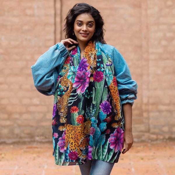 anuschka Printed Chiffon Scarf - 3300