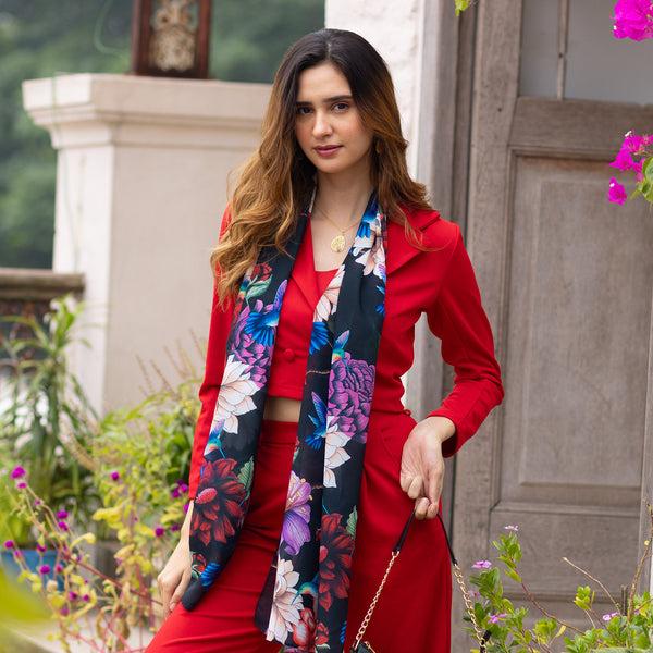 anuschka Printed Chiffon Scarf - 3300