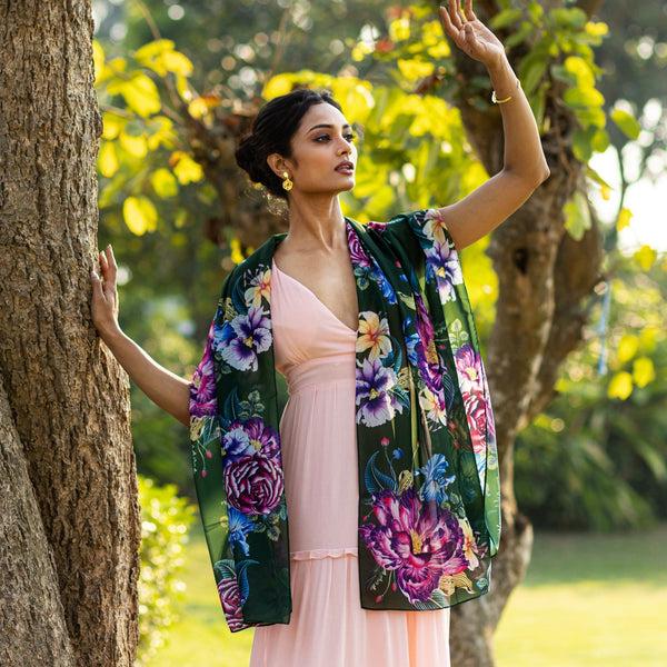 anuschka Printed Chiffon Scarf - 3300