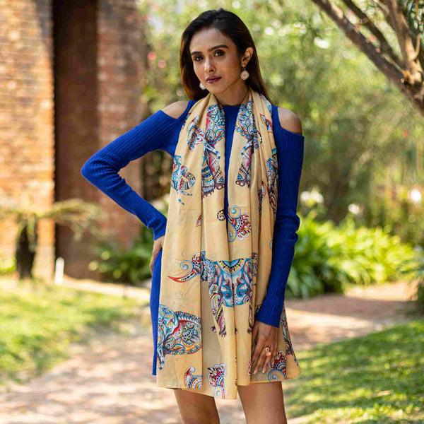 anuschka Printed Chiffon Scarf - 3300