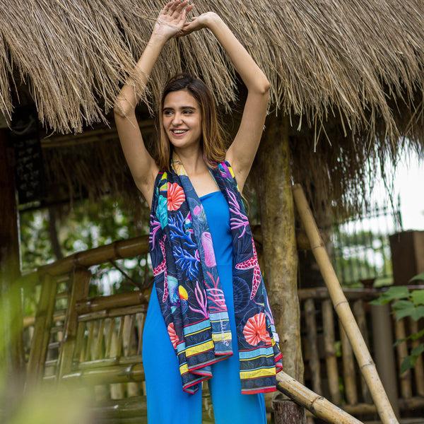 anuschka Printed Chiffon Scarf - 3300