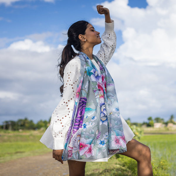 anuschka Printed Chiffon Scarf - 3300