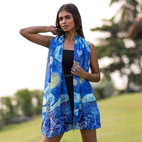 anuschka Printed Chiffon Scarf - 3300