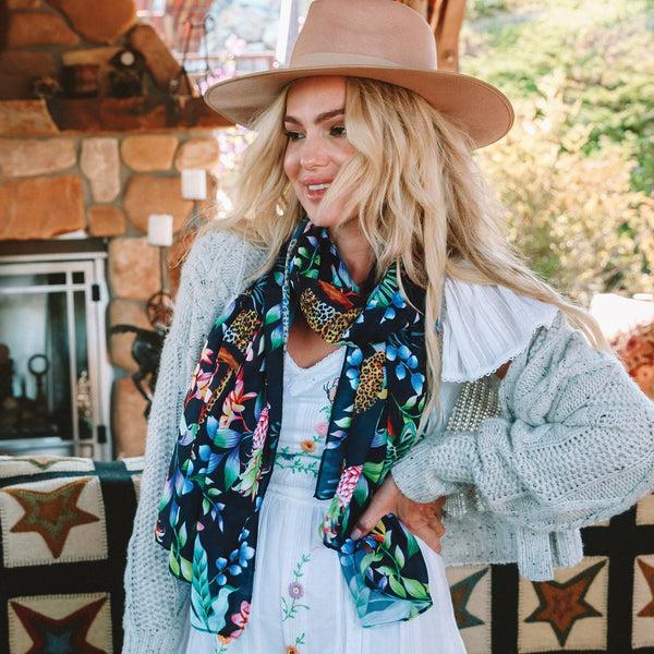 anuschka Printed Chiffon Scarf - 3300