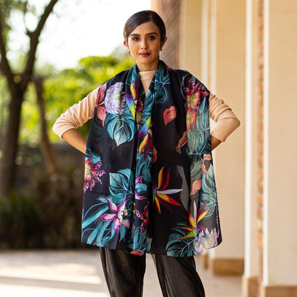 anuschka Printed Chiffon Scarf - 3300