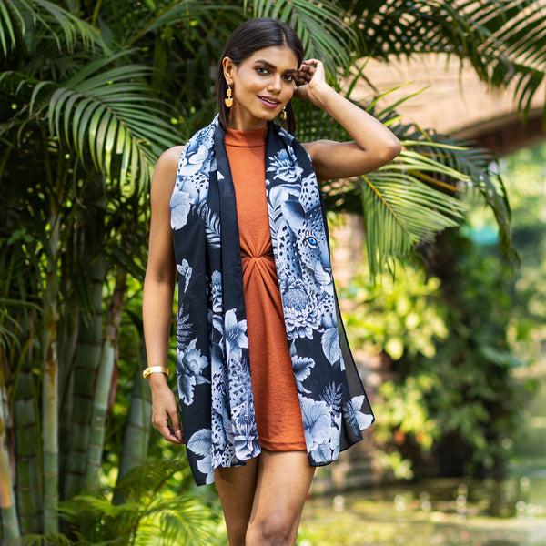 anuschka Printed Chiffon Scarf - 3300