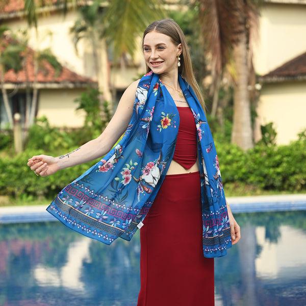 anuschka Printed Chiffon Scarf - 3300