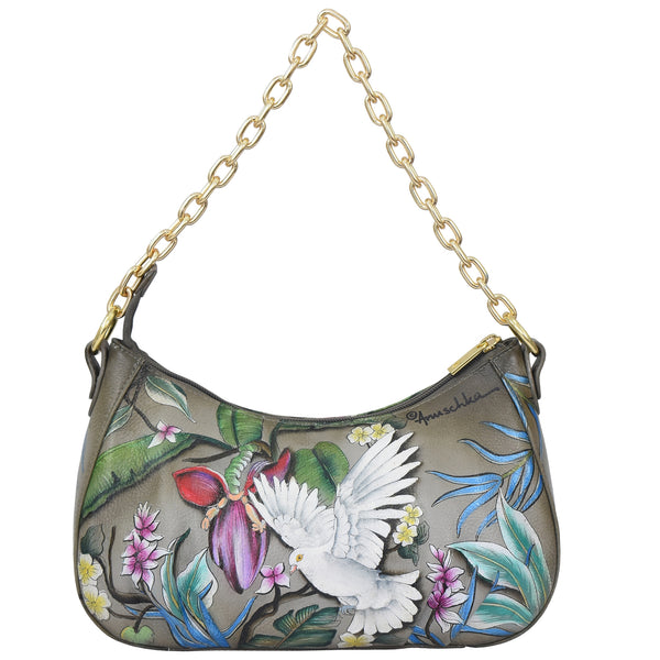 Anuschka Ruched East West Hobo With Chain - 722