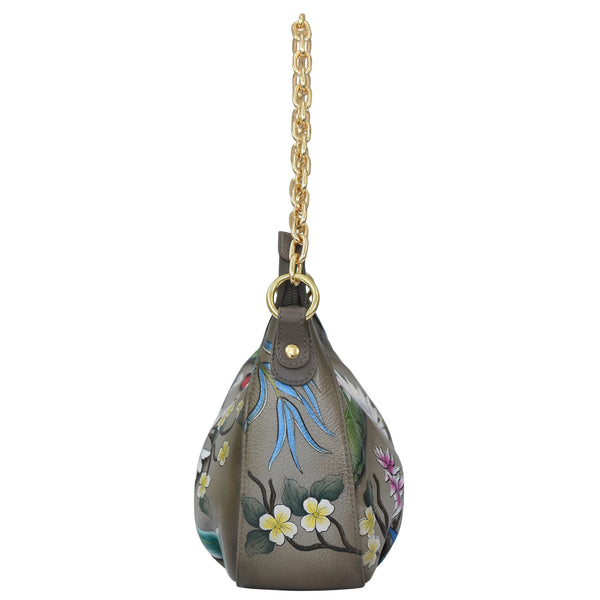 Anuschka Ruched East West Hobo With Chain - 722