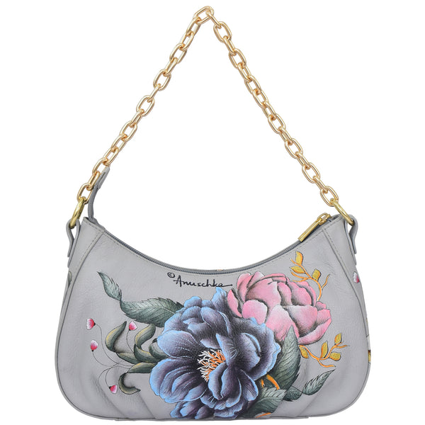 Anuschka Ruched East West Hobo With Chain - 722