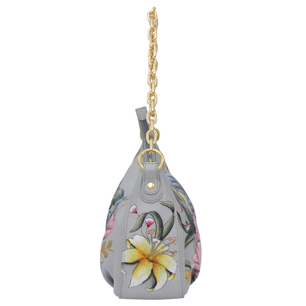 Anuschka Ruched East West Hobo With Chain - 722