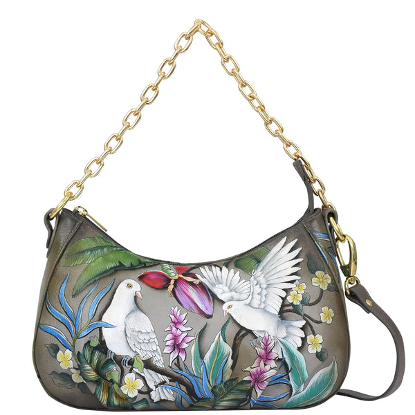 anuschka Ruched East West Hobo With Chain - 722