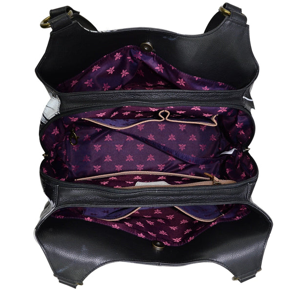 Anuschka Triple Compartment Large Satchel - 652