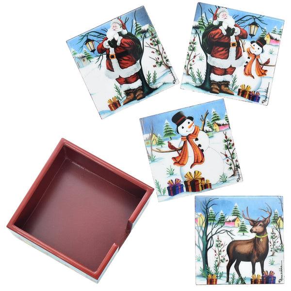 Anuschka Set Of 4 Wooden Printed Square Coasters - 25000