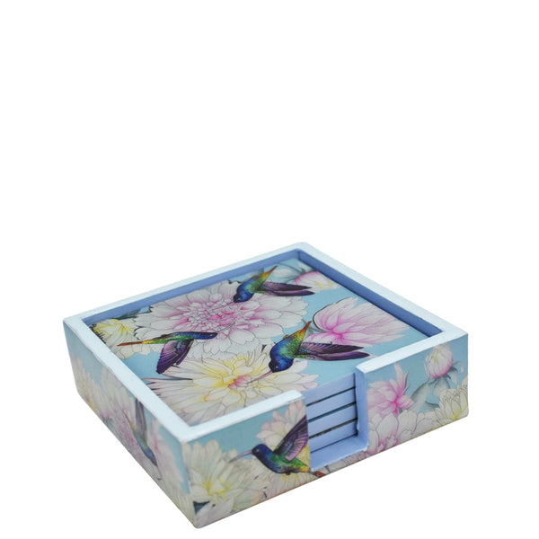 anuschka Set of 4 Wooden Printed Square Coasters - 25000