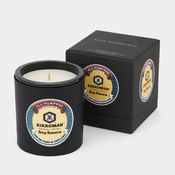 Anya Hindmarch Anya Brands Kikkoman Candle Capra Leather In Black