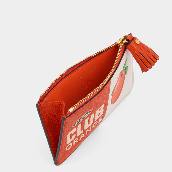 Anya Hindmarch Anya Brands McVitie's Club Orange Zip Card Case Capra Leather In Clementine Orange