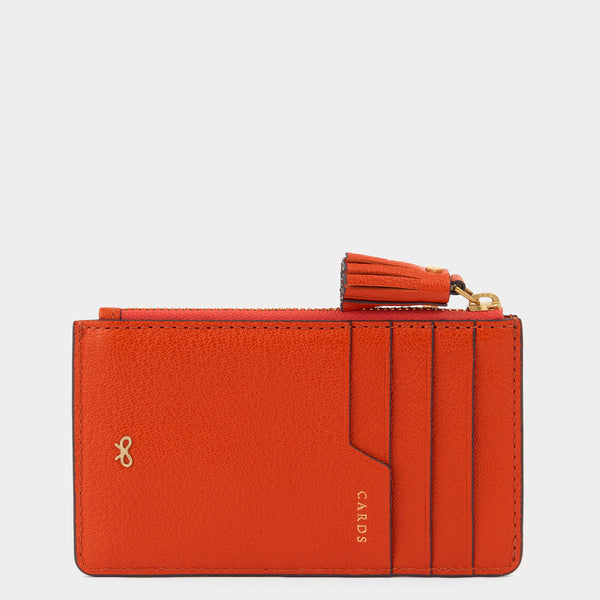 Anya Hindmarch Anya Brands McVitie's Club Orange Zip Card Case Capra Leather In Clementine Orange