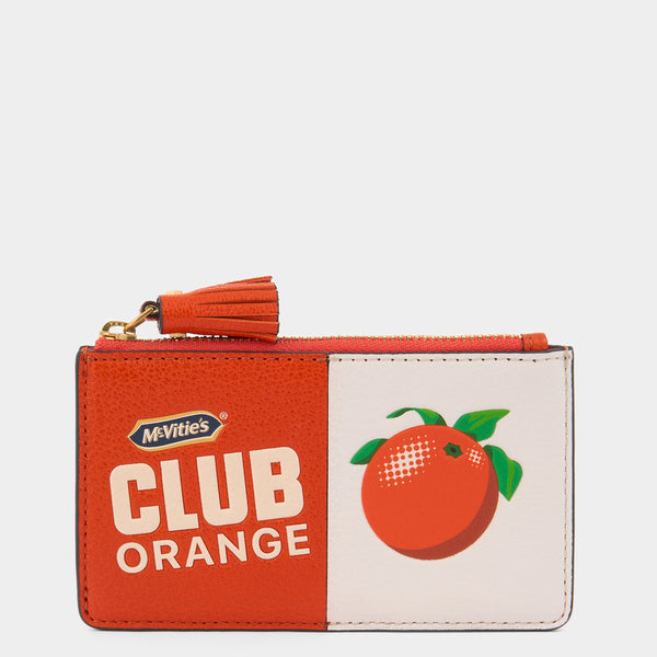 anya hindmarch Anya Brands McVitie's Club Orange Zip Card Case Capra Leather in Clementine Orange anya hindmarch Anya Brands McVitie's Club Orange Zip Card Case Capra Leather in Clementine Orange
